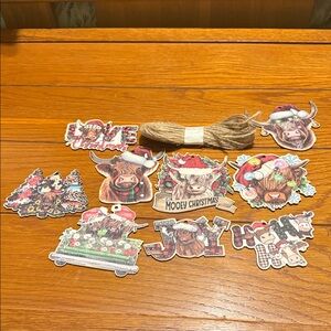 Festive Highland Cow Christmas ornaments